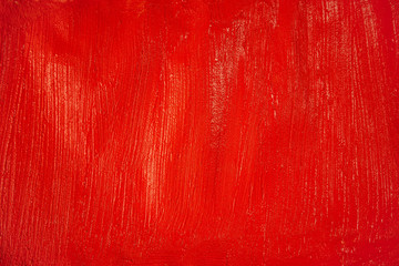 A beautiful Red paint texture on wall, background - Image. Color paint strokes.