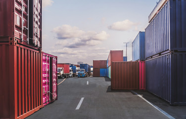 Logistics and transportation of Container Cargo ship and Cargo plane