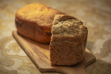 Homemade freshly baked hot bread with a delicious crisp