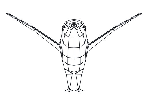 recommend clip art: Bird polygonal lines illustration. Abstract vector bird on the white background