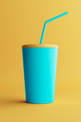 Obraz na płótnie Canvas Minimal cup of drink isolated. 3D rendering image