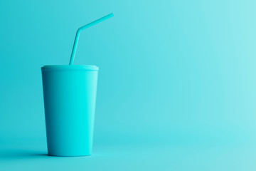 Minimal cup of drink isolated. 3D rendering image