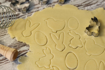 Home cookie recipe, cutting cookies with forms