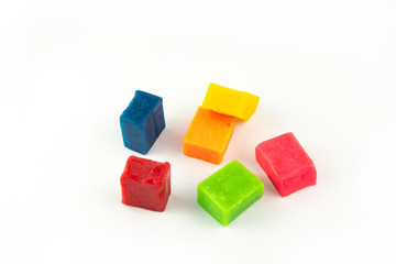Colorful clay isolated on white background