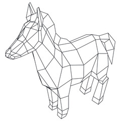 Line horse on white background. Vector graphic icon animal