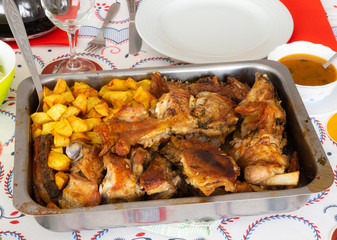 Homemade roasted goatling/roasted kid 