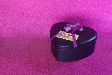 Heart Shaped Gift Box In Purple