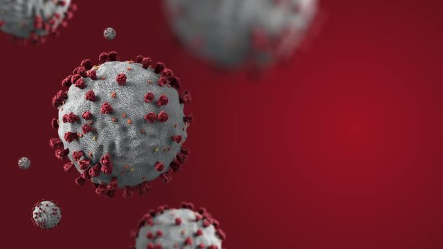 The covid 19, Corona virus with red background