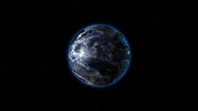 The land contours of the continents