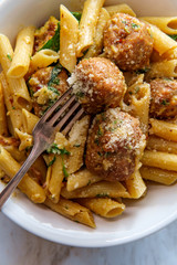 Italian Penne Carbonara Sausage