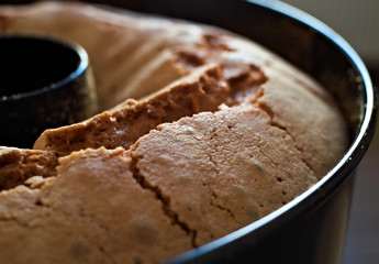 freshly baked cake in the form