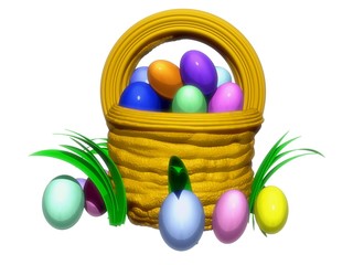 Colorful Easter Eggs on White