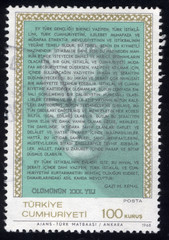 Postage stamps of the Republic of Turkey is offset printing Postal Telegraph and Telephone...