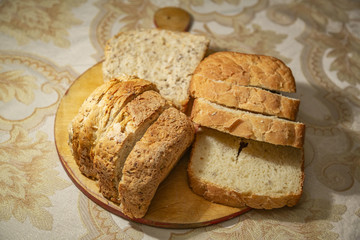 Homemade freshly baked hot bread with a delicious crisp