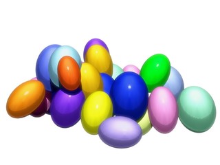 Colorful Easter Eggs on White