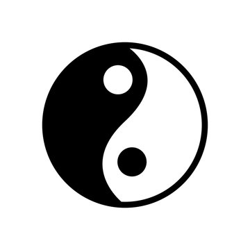 Ying yang black and white symbol of harmony and balance. Zen symbol icon.