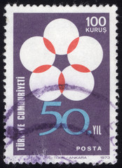 Postage stamps of the Republic of Turkey is offset printing Postal Telegraph and Telephone...