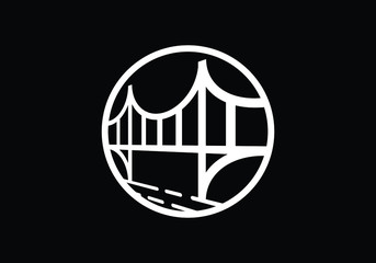 Creative abstract bridge logo design template