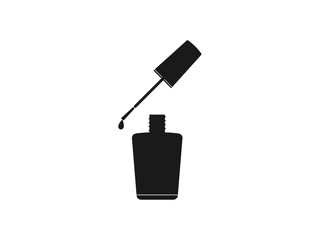 Nail polish, open bottle. Vector illustration, flat design.