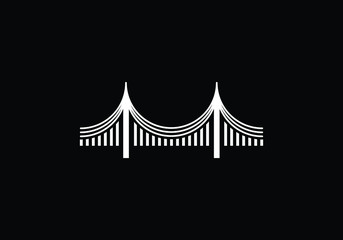 Creative abstract bridge logo design template