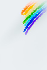 a rainbow drawn with markers.the view from the top