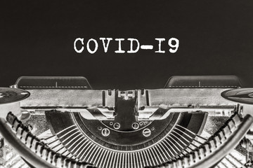 Coronavirus covid-19. text on a vintage typewriter epidemic an unknown virus.