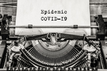 Coronavirus epidemic covid-19. text on a vintage typewriter. an unknown virus.
