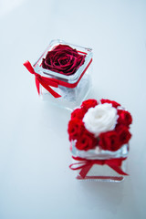 Decoration with red roses