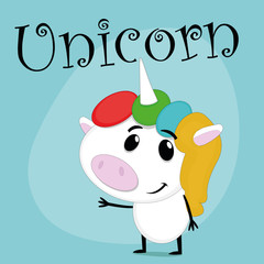 Vector illustration of a unicorn cartoon
