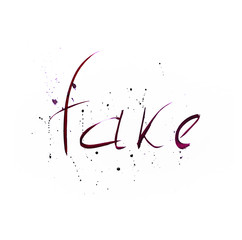 Fake news lettering. Dramatic font words fake on a white background. Illustration