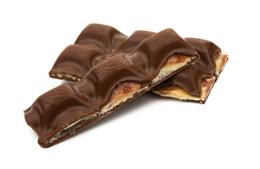 chocolate bar with filling isolated