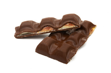 chocolate bar with filling isolated