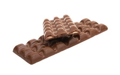 chocolate bar with filling isolated