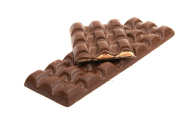 chocolate bar with filling isolated