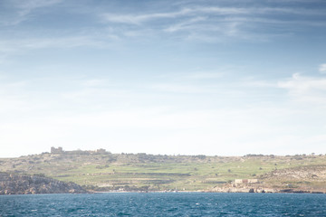 seascape of the small european island of malta