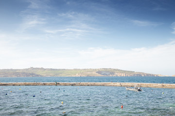 seascape of the small european island of malta