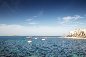 seascape of the small european island of malta