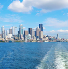 Downtown view from ferry. Seattle, WA