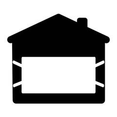 icon of a house with a mask