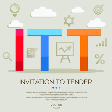 ITT Mean (invitation To Tender) ,letters And Icons,Vector Illustration.