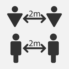 Social Distancing Icon isolated on white background. Vector illustration.