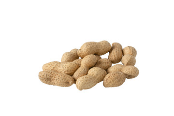 Ripe peanuts isolated on a white background