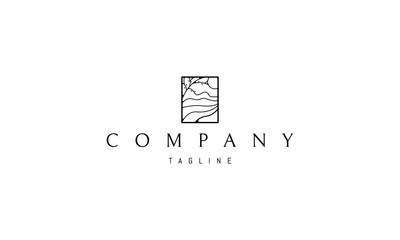 Obraz premium Vector logo on which the abstract image of the valley.