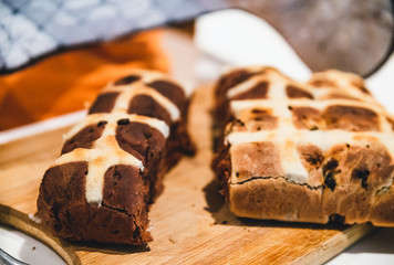 Pastel día de pascua, hot cross bun