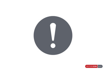 Alert Sign, Warning and Exclamation Icon with Circle Shape. Flat Vector Icon Design Template Element.