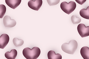 Happy Valentine's day background with heart and present composition for a trendy banner, poster or greeting card