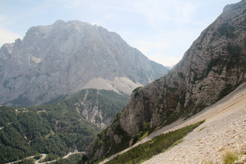 View to Triglav National Park mountains from Mala Mojstrovka peak, Slovenia