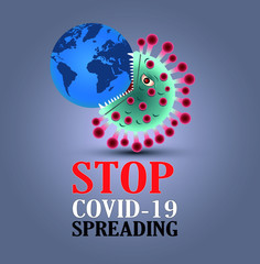 world Corona virus attack concept. world/earth fight against Corona virus. Concept of fight against virus, danger and public health risk disease, isolated ,pollution, world pollution, COVID 19, virus