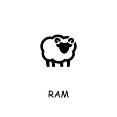 Ram flat vector icon