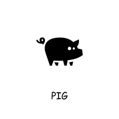 Pig flat vector icon